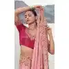 Shop Pink Pure Tissue Embroidery Saree Plus Size Online – 214772