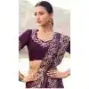 Buy Wine Pure Tissue Embroidery Saree Plus Size Online – 214773