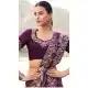 Wine Color Pure Tissue Embroidered Designer Saree – 214773