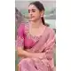 Onion Pink Pure Tissue Saree with Elegant Embroidery – 214775