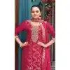 Stylish Pink Viscose Jacquard Embroidery Pakistani Suit Plus Size – 214860