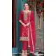 Pink Viscose Jacquard Embroidery Pakistani Suit – 214860