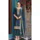 Teal Blue Viscose Jacquard Embroidery Pakistani Suit – 214861