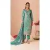 Shop Sky Blue Silk Zari Pakistani Suit In Plus Size – 214969