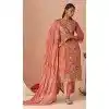 Buy Peach Silk Zari Pakistani Suit In Plus Size – 214970