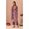 Shop Lavender Silk Zari Pakistani Suit In Plus Size – 214971