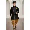 Shop Black Jute Silk Boy Indo Western Outfit Online – 215020