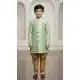Green Indo Western Dress for Boys in Jute Silk – 215033