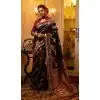 Buy Black Soft Banarasi Silk Plus Size Saree for Women 215107