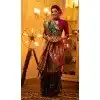Shop Green Soft Banarasi Silk Plus Size Saree for Women 215110