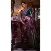 Shop Wine Banarasi Silk Plus Size Saree for Women 215113