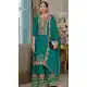 Teal Blue Chinon Zari Embroidered Pakistani Suit – 215266