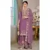 Purple Chinon Zari Work Plus Size Pakistani Suit Online – 215268