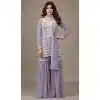 Buy Purple Plus Size Georgette Sharara Suit – 215407