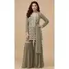 Shop Green Georgette Plus Size Sharara Suit – 215408