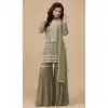 Shop Green Georgette Plus Size Sharara Suit – 215408