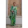 Buy Rama Green Banarasi Silk Jacquard Saree Plus Size – 215429