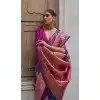 Shop Pink Banarasi Silk Jacquard Saree Plus Size – 215430