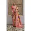 Shop Light Pink Banarasi Silk Jacquard Saree Plus Size – 215432