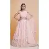 Shop Pink Georgette Zari Party Wear Lehenga Choli Plus Size - 215453