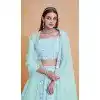 Buy Sky Blue Zari Sequin Lehenga Choli Plus Size - 215454