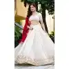 Buy Off White Vichitra Embroidery Lehenga Choli Plus Size - 215510