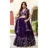 Buy Purple Zari Sequin Party Wear Lehenga Choli Plus Size - 215512