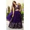 Buy Purple Zari Sequin Party Wear Lehenga Choli Plus Size - 215512
