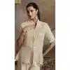 Buy Cream Georgette Zari Embroidery Palazzo Suit Plus Size - 215534