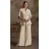 Buy Cream Georgette Zari Embroidery Palazzo Suit Plus Size - 215534