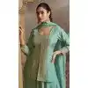 Shop Sky Blue Viscose Zari Embroidery Palazzo Suit Plus Size - 215535