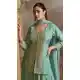 Sky Blue Viscose Zari Embroidery Palazzo Suit - 215535