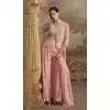 Buy Pink Net Zari Embroidery Palazzo Suit Plus Size - 215536