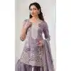 Buy Purple Gold Crush Sharara Suit Plus Size – 215725