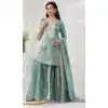 Shop Sky Gold Crush Sharara Suit Plus Size – 215726