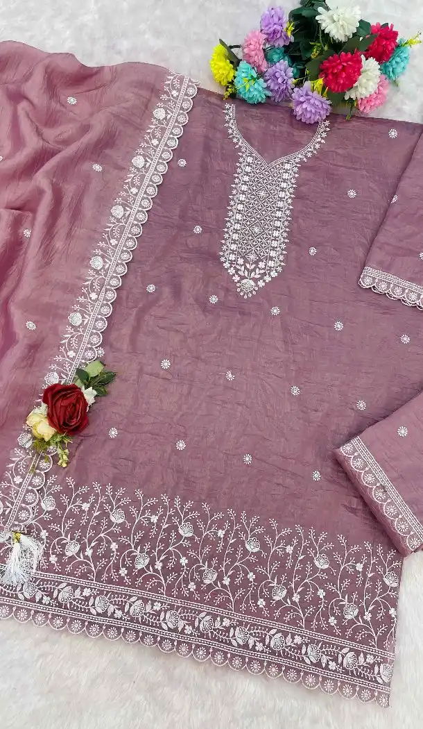 Lavender Gold Crush Zari Work Sharara Suit – 215727