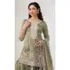 Shop Green Gold Crush Sharara Suit Plus Size – 215728