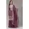 Women Mauve Gold Crush Palazzo Suit 215729