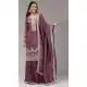 Women Mauve Gold Crush Palazzo Suit 215729