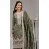 Shop Green Gold Crush Palazzo Suit Plus Size - 215730