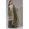 Shop Green Gold Crush Palazzo Suit Plus Size - 215730