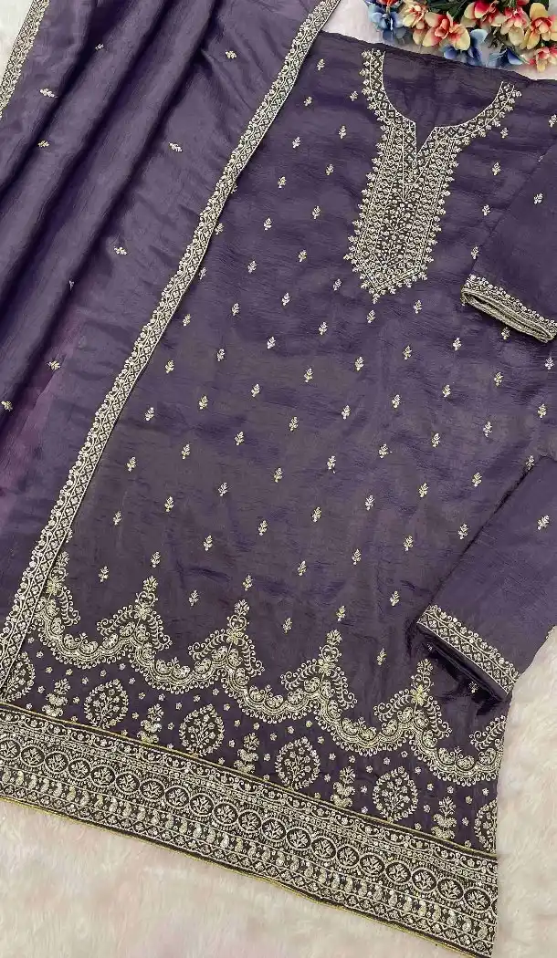 Purple Palazzo Suit Gold Crush Women 215731