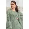 Stylish Dark Pista Georgette Pakistani Suit Plus Size - 215839