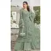 Stylish Dark Pista Georgette Pakistani Suit Plus Size - 215839