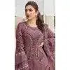 Buy Chocolate Georgette Pakistani Suit Plus Size - 215840