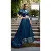 Buy Blue Chanderi Plus Size Lehenga Choli Zari Work - 215849
