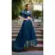 Navy Blue Pure Chanderi Lehenga Choli Zari Work - 215846