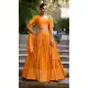 Orange Chanderi Lehenga Choli with Zari Weaving Work - 215847