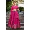 Buy Stylish Blue Chanderi Plus Size Lehenga Choli - 215849