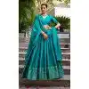 Shop Blue Plus Size Chanderi Lehenga Choli Zari Work - 215849